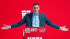 �pan�lský premiér a p�edseda socialist� Pedro Sánchez p�edstavuje v Madridu...