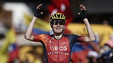 Carlos Rodríguez oslavuje výhru ve �trnácté etap� Tour de France