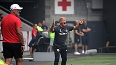 Trenér Dynama Dráany Marcus Anfang (vpravo) a jeho protjek ze Slavie...