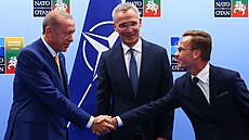 Turecký prezident Recep Tayyip Erdogan ve Vilniusu jednal s éfem...