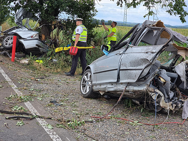 Auto zůstalo po nárazu do stromu na dvě poloviny, řidič nehodu nepřežil