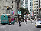 Policie v ulicích Aucklandu (20. ervence 2023)