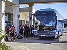 Evakuovaní turisté na Rhodosu (23. ervence 2023)