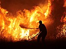 Lidé bojují s ohnm v centrální ásti ecka. (27. ervence 2023)