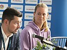 Tenistka Marie Bouzková na tiskové konferenci ped turnajem Prague Open.
