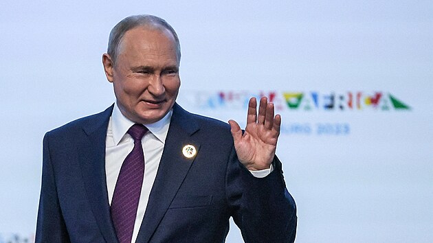 Vladimir Putin na rusko-africkm summitu v Petrohrad (27. ervence 2023)