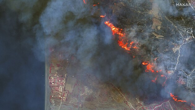 eck ostrov Rhodos je v plamenech. (24. ervence 2023)