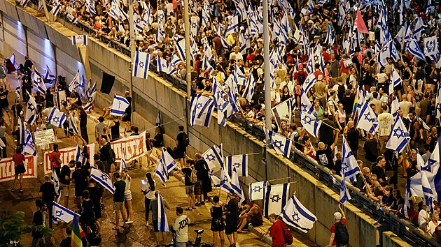 Protest proti soudn reform v Izraeli (22. ervence 2023)