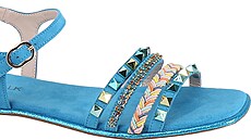 Bled modré páskové sandálky s kovovými detaily, cena 999 K