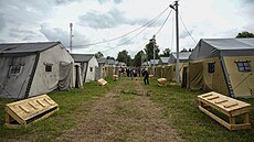 Stanový tábor ve vojenské osad Tsel v Blorusku, který bude slouit...