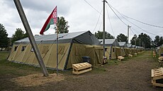 Stanový tábor ve vojenské osad Tsel v Blorusku, který bude slouit...