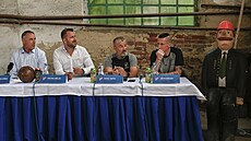 Tisková konference Baníku Ostrava ped startem nové fotbalové sezony.