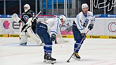 První trénink hokejist HC koda Plze na led.