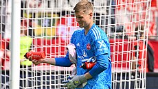 Dánský branká� Peter Vindahl Jensen v akci v dresu Norimberku b�hem jara 2023. ...