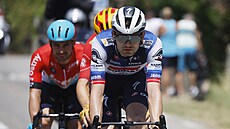 Kasper Asgreen na ele úniku bhem osmnácté etapy Tour de France.