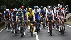 Jezdci pi závrené etap Tour de France.