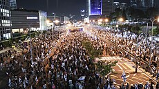 Pes 200 000 lidí se v Izraeli úastní protest proti soudní reform...