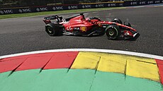 Charles Leclerc bhem kvalifikace na sprint na Velké cen Belgie