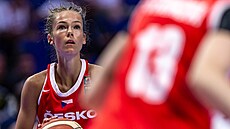 �eská juniorka Charlotte Velichová v zápase se Spojenými státy.