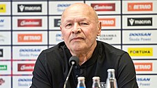 Plzeský trenér Miroslav Koubek na tiskové konferenci