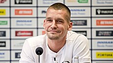 Plze�ský kapitán Luká� Hejda na tiskové konferenci