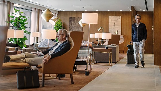 Salónek první tídy spolenosti Cathay Pacific Airways Ltd. je na mezinárodním...