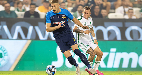 Momentka z utkání Panathinaikos - Dnipro.