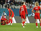 Zklamané portugalské fotbalistky po utkání s USA na mistrovství svta.
