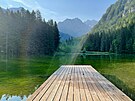 Jezersko  pohled na Kamnicko-Savinjské Alpy pes jezero