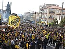 Fanouci AEK Atény slaví titul v ecké fotbalové lize.