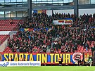 Fanouci fotbalové Sparty na utkání tetího pedkola Ligy mistr v Kodani.