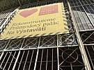 Rekonstrukce Prmyslového paláce. Pední ást. Pohled na chybjící vitráe,...