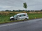 Dv auta se eln srazila na I/35 u Rozbic na Královéhradecku. (1. srpna 2023)