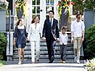 Justin Trudeau, jeho manelka Sophie a jejich dti Ella-Grace, Hadrien a Xavier...