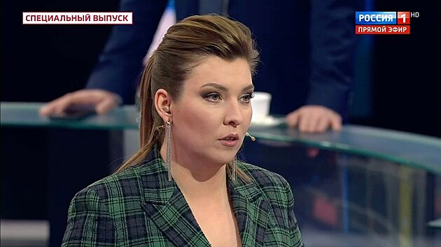 Ruská moderátorka Olga Skabajevová (16. ledna 2023)