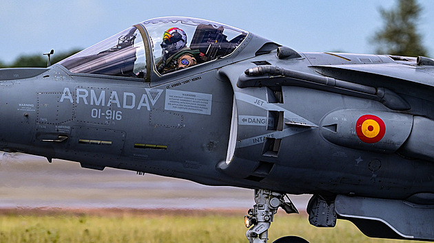 McDonnell Douglas EAV-8B Harrier II Plus pi vystoupen na RIAT 2023
