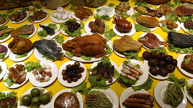 Destky svch kamennch pokrm vystavoval v roce 2019 v Pekingu.