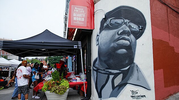 Graffiti slavnho rappera Notorious B.I.G. nakreslen sprejerem Vincentem...