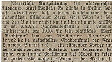 Brünner Zeitung z roku 1910 vedoucí k zjitní, kdo byla dosud tajemná Henriette