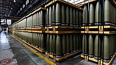 D�lost�elecké projektily M795 rá�e 155 mm se vyráb�jí v armádním muni�ním...