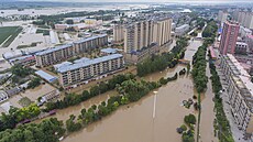Povodně v severovýchodní čínské provincii Chej-lung-ťiang. (5. srpna 2023)
