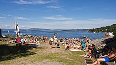 Letní pohoda na plá InIngierstrand bad v jiní ásti Osla