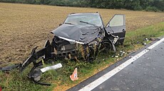 Sráka dvou vozidel na katastru tpánova na Olomoucku skonila zranním ty...