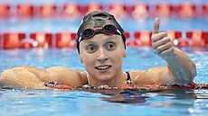 Katie Ledecká po triumfu v závod� na 800 metr� volným zp�sobem na MS ve Fukuoce.