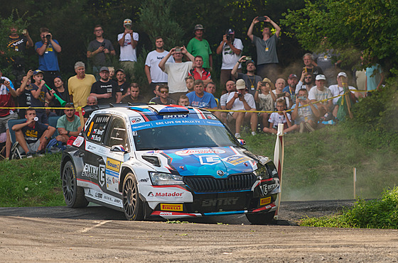 Filip Mare a Radovan Bucha na trati Barum rallye Zlín