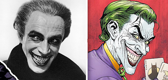 Batmanovský záporák Joker bývá vyobrazován i jako nmecký herec Conrad Veidt....