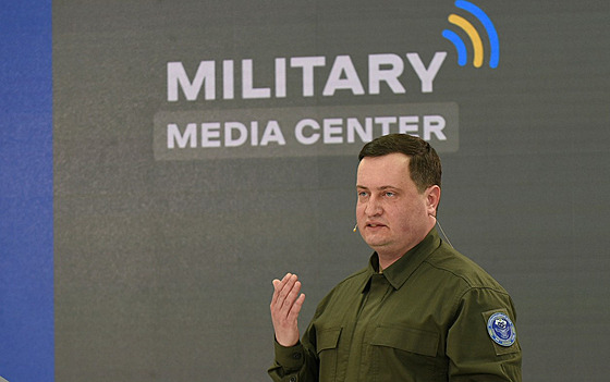 Mluvčí ukrajinské vojenské rozvědky Andrij Jusov (4. května 2023)