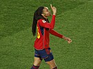 panlská fotbalistka Salma Paralluelová slaví gól.