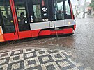 Silný dé�� zasáhl i pra�ské Nusle. (16. srpna 2023)