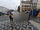 Silný dé�� zasáhl i pra�ské Nusle. (16. srpna 2023)